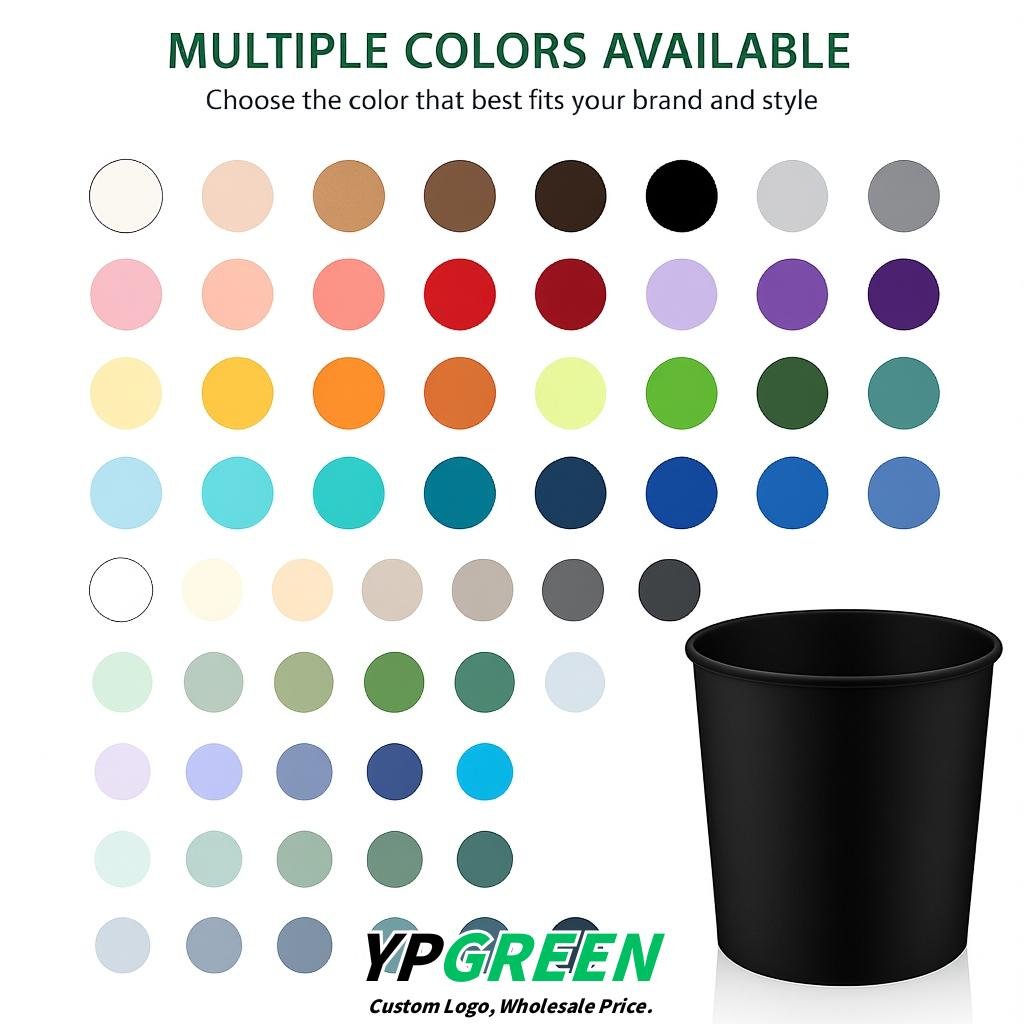 Jet Black 85 oz Paper Buckets 6.9x5.7x6.3 Inches Cardboard Food Container Jet Black 85 oz Paper Buckets 6.9x5.7x6.3 Inches Cardboard Food Container