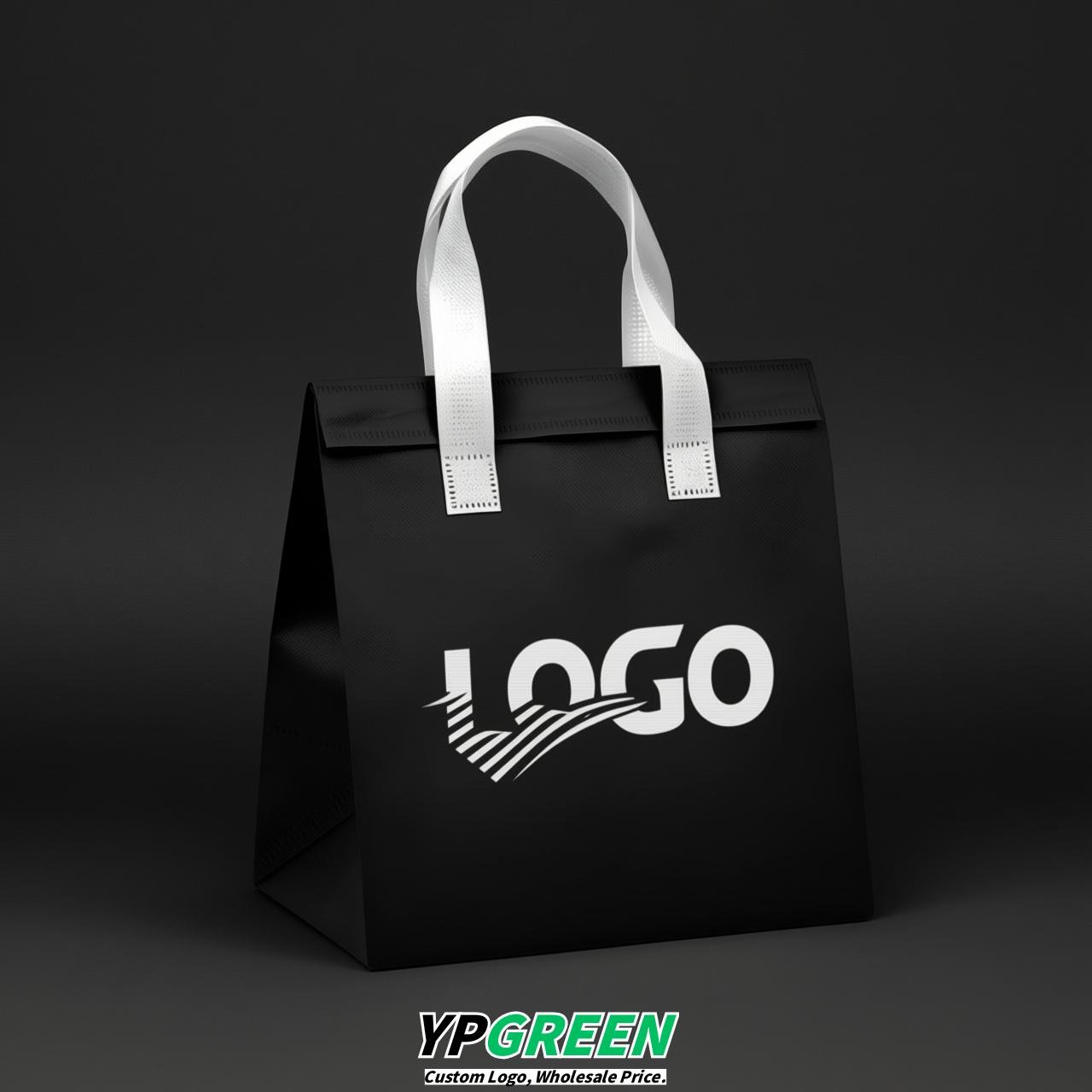 Jet Black 4-Cup insulated take away bags wholesale 9.5 x 9.5 x 6 inches for Hot & Cold Drink Delivery