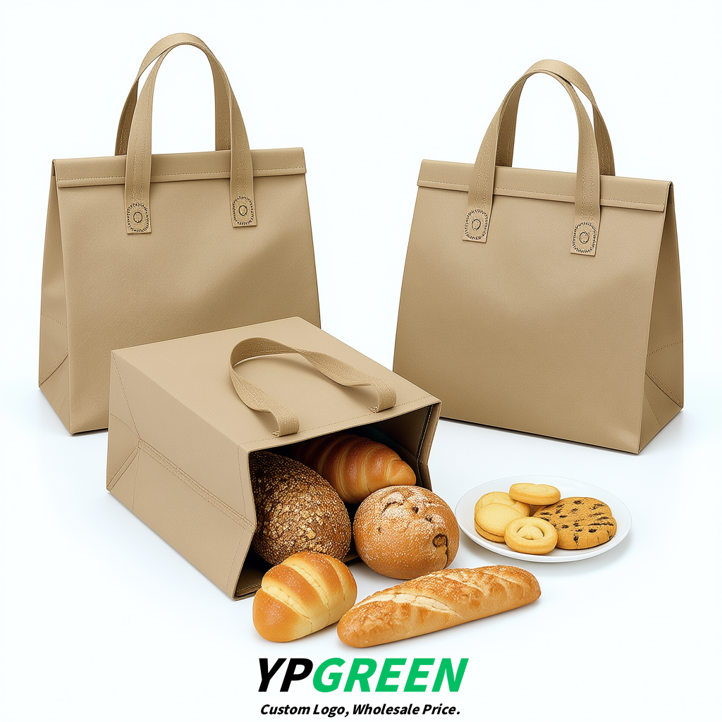 Khaki 4-Cup insulated take away bags wholesale 9.5 x 9.5 x 6 inches for Hot & Cold Drink Delivery