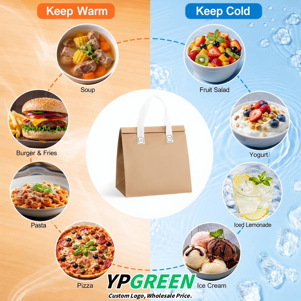 Khaki 4-Cup insulated take away bags wholesale 9.5 x 9.5 x 6 inches for Hot & Cold Drink Delivery