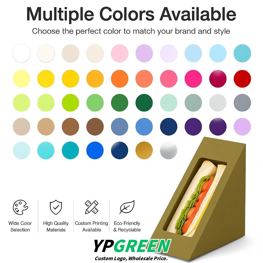 Khaki Triangle Paper Sandwich Boxes with Window 4.7x4.7x2.6 Inch - Factory Direct Khaki Triangle Paper Sandwich Boxes with Window 4.7x4.7x2.6 Inch - Factory Direct