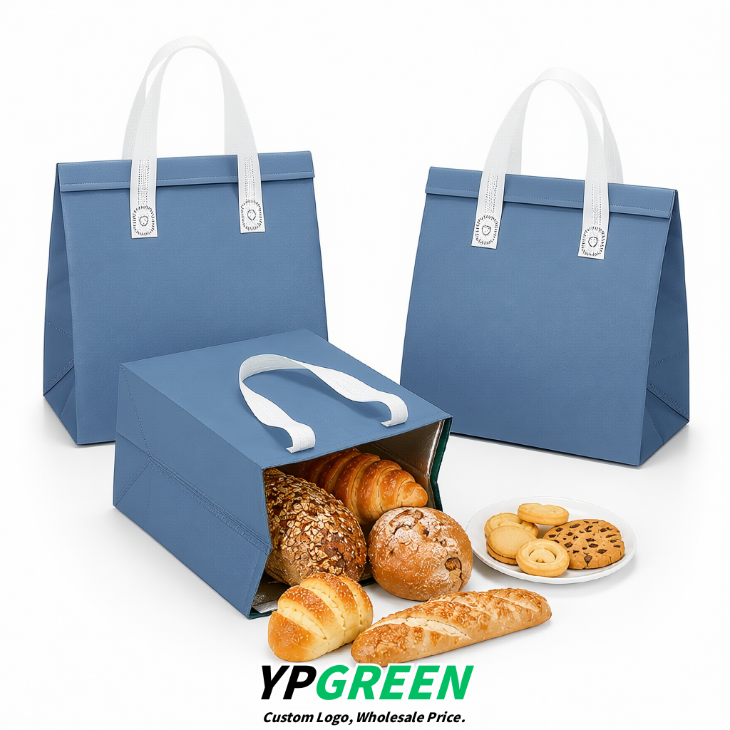 Lake Blue 4-Cup insulated take away bags wholesale 9.5 x 9.5 x 6 inches for Hot & Cold Drink Delivery