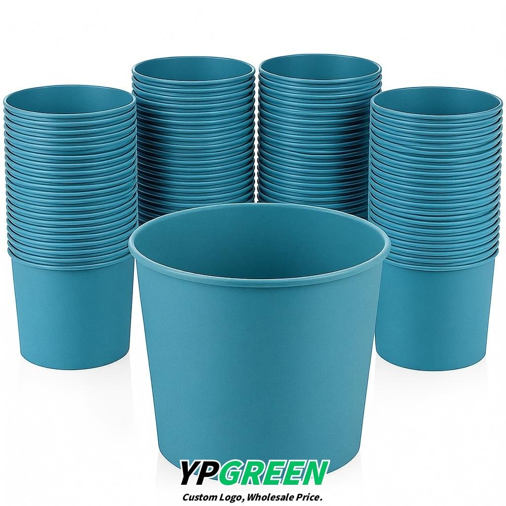 Lake Blue 85 oz Paper Buckets 6.9x5.7x6.3 Inches Cardboard Food Container