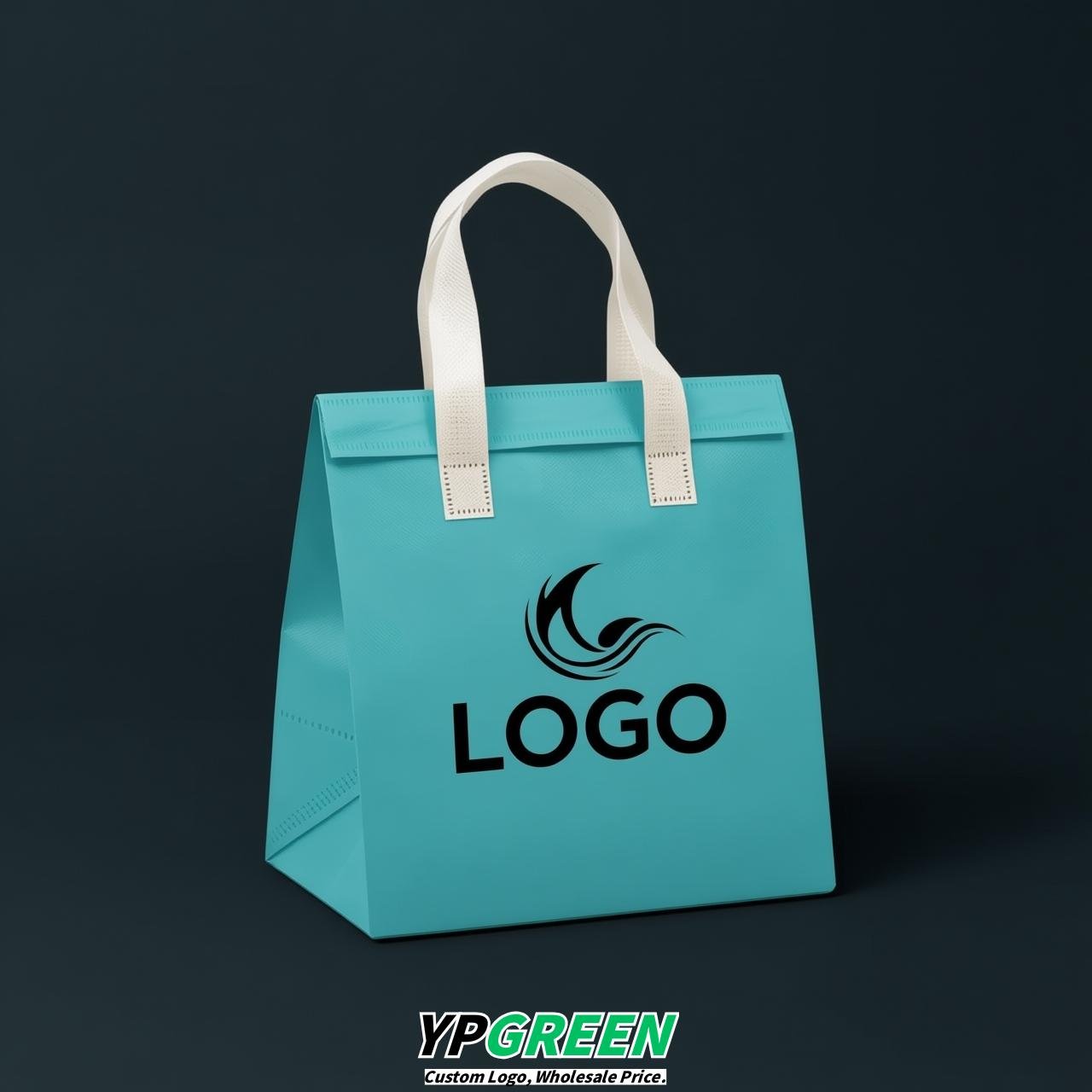 Lake Blue 4-Cup insulated take away bags wholesale 9.5 x 9.5 x 6 inches for Hot & Cold Drink Delivery