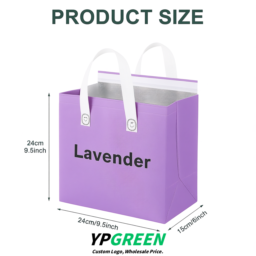 Lavender 4-Cup insulated take away bags wholesale 9.5 x 9.5 x 6 inches for Hot & Cold Drink Delivery
