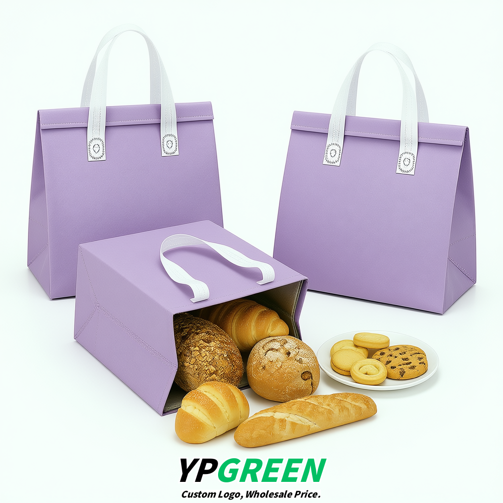 Lavender 4-Cup insulated take away bags wholesale 9.5 x 9.5 x 6 inches for Hot & Cold Drink Delivery