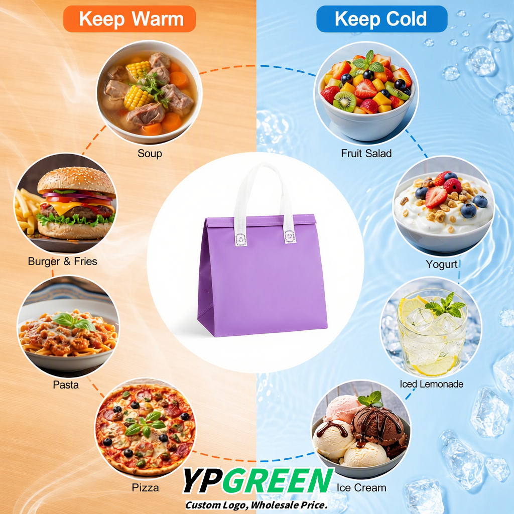 Lavender 4-Cup insulated take away bags wholesale 9.5 x 9.5 x 6 inches for Hot & Cold Drink Delivery