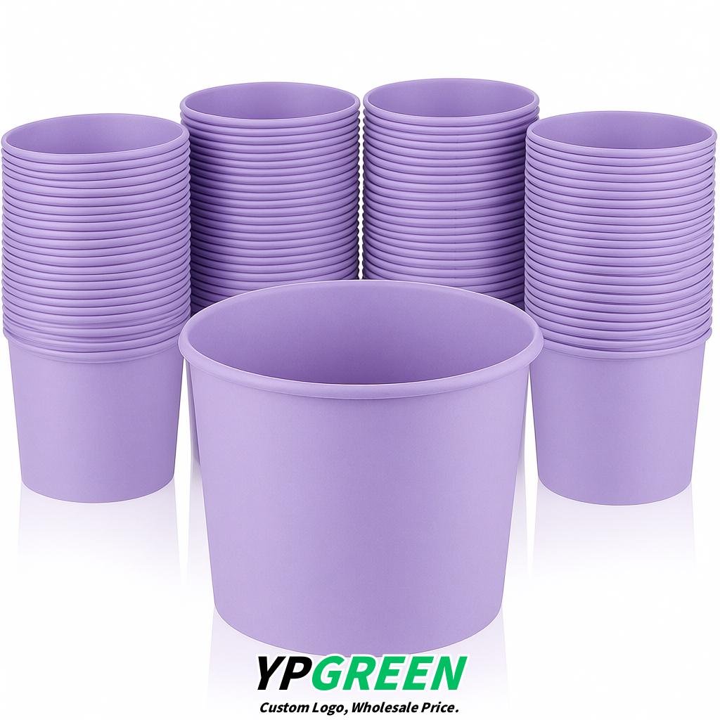 Lavender 85 oz Paper Buckets 6.9x5.7x6.3 Inches Cardboard Food Container