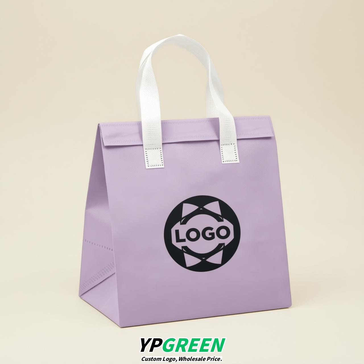 Lavender 4-Cup insulated take away bags wholesale 9.5 x 9.5 x 6 inches for Hot & Cold Drink Delivery