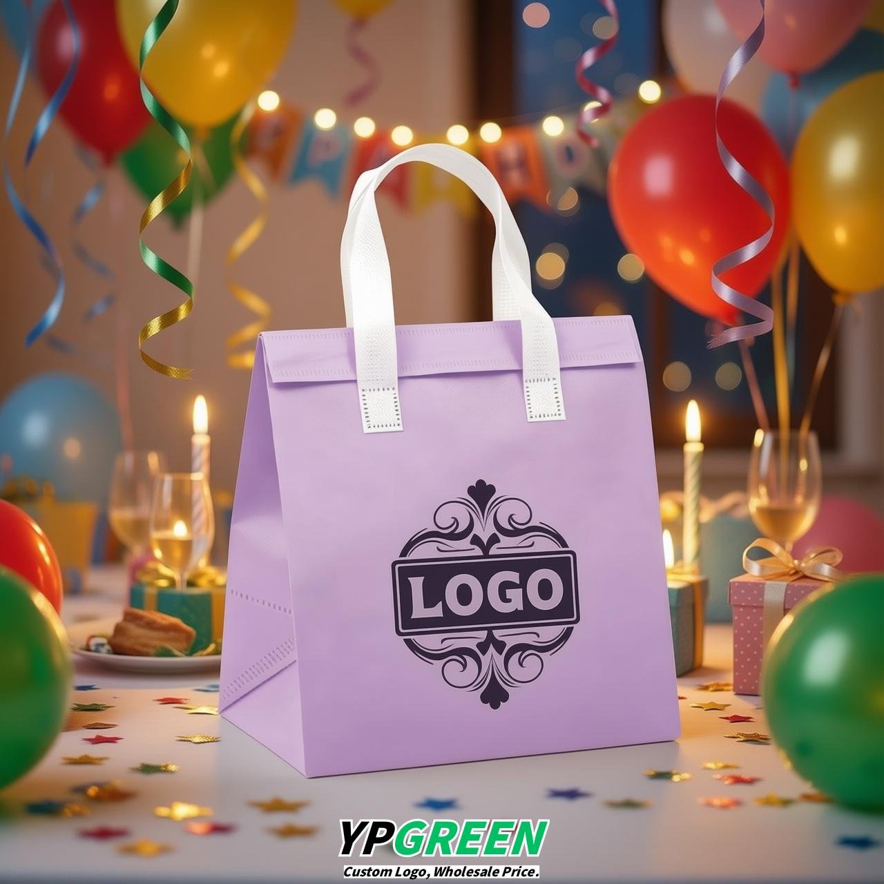 Lavender 4-Cup insulated take away bags wholesale 9.5 x 9.5 x 6 inches for Hot & Cold Drink Delivery