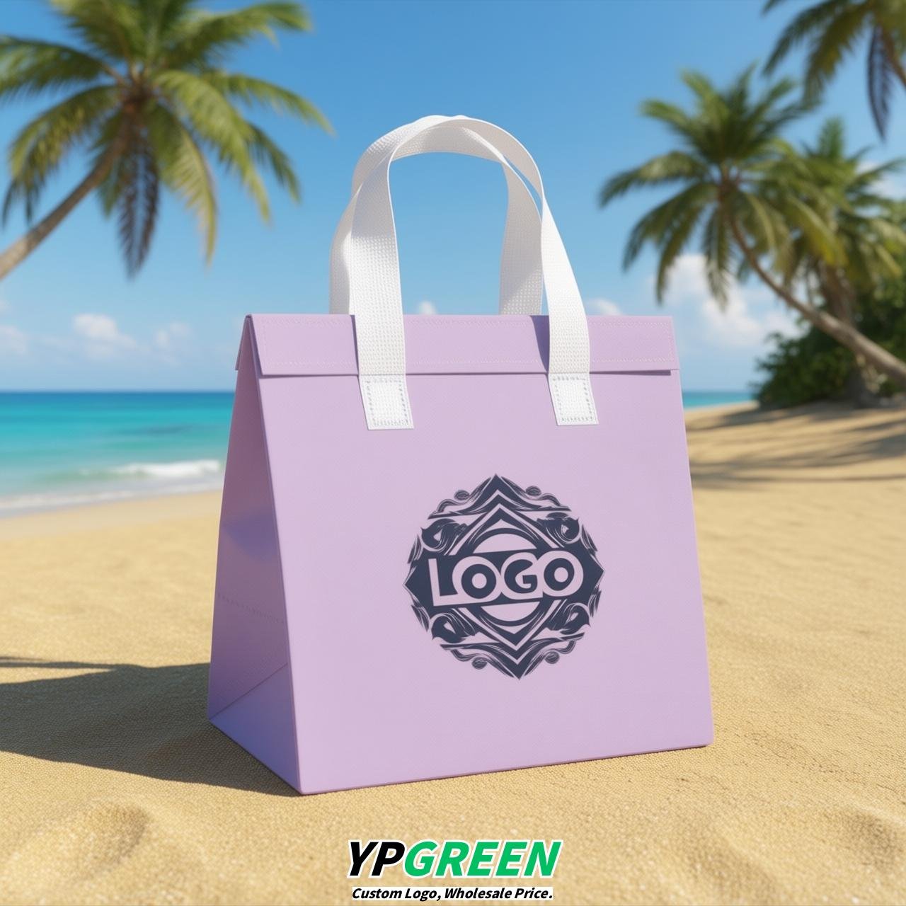 Lavender 4-Cup insulated take away bags wholesale 9.5 x 9.5 x 6 inches for Hot & Cold Drink Delivery