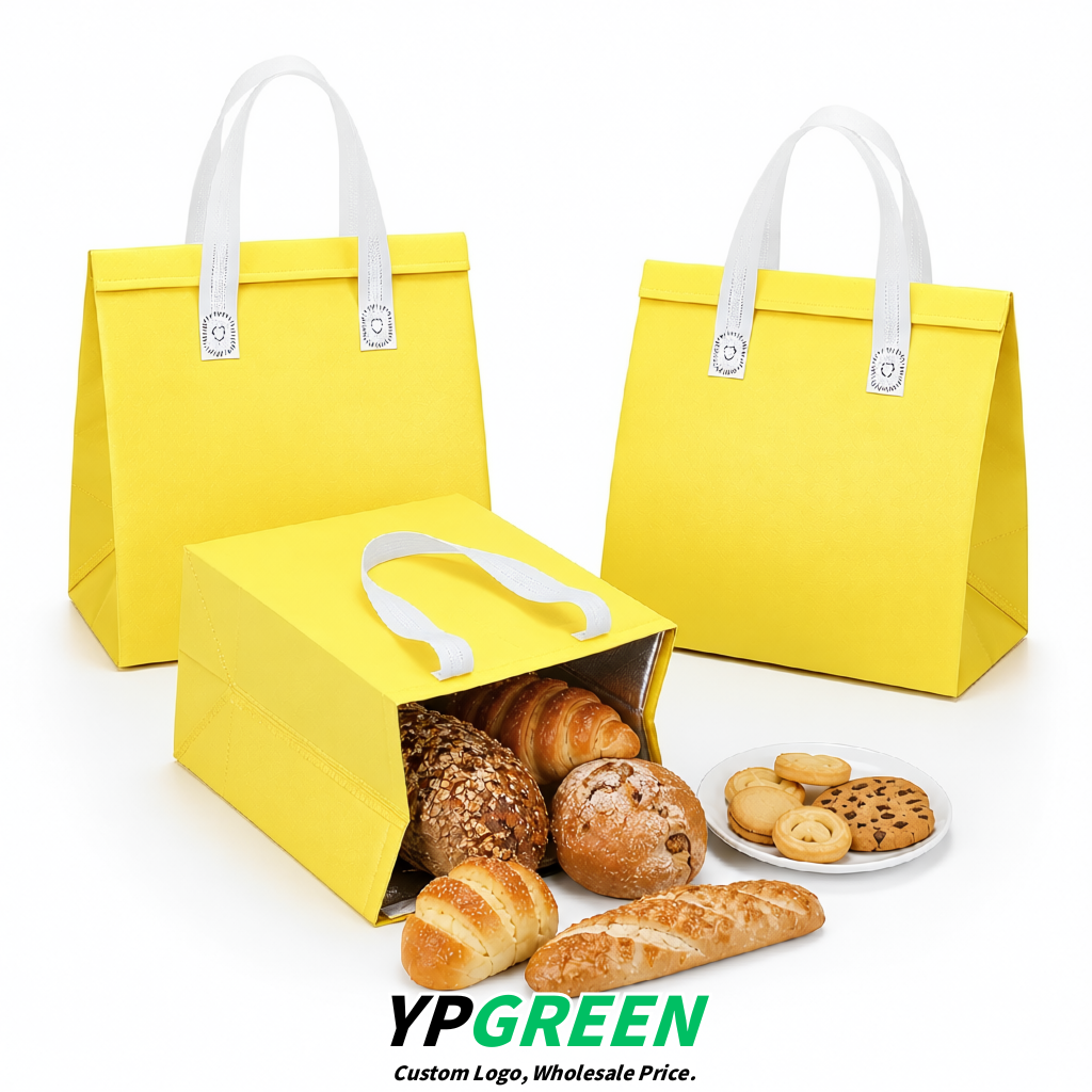 Lemon Yellow 4-Cup insulated take away bags wholesale 9.5 x 9.5 x 6 inches for Hot & Cold Drink Delivery