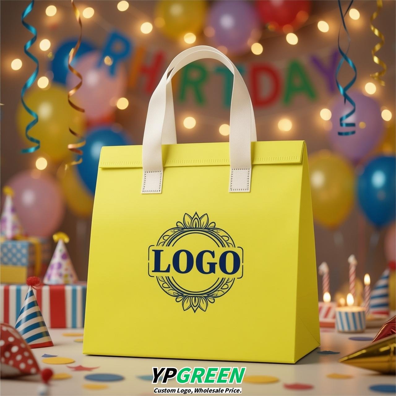 Lemon Yellow 4-Cup insulated take away bags wholesale 9.5 x 9.5 x 6 inches for Hot & Cold Drink Delivery