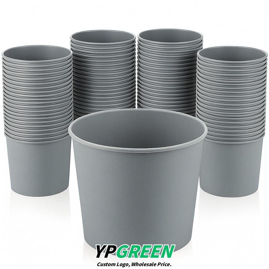 Light Slate Gray 85 oz Paper Buckets 6.9x5.7x6.3 Inches Cardboard Food Container