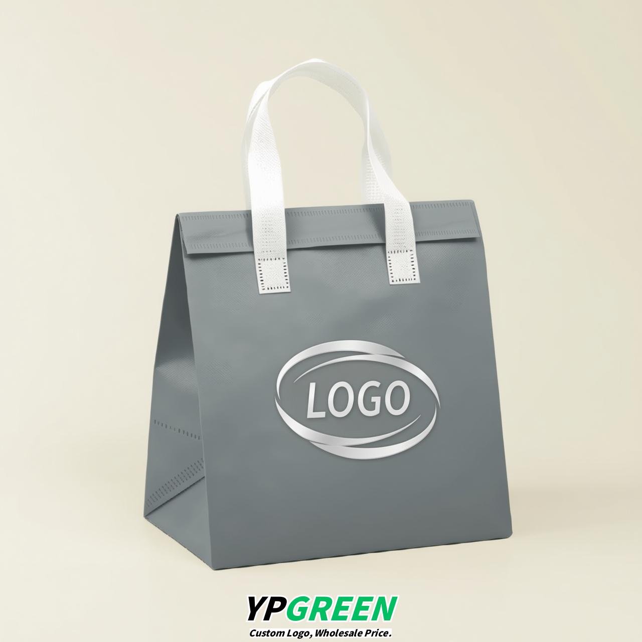 Light Slate Gray 4-Cup insulated take away bags wholesale 9.5 x 9.5 x 6 inches for Hot & Cold Drink Delivery