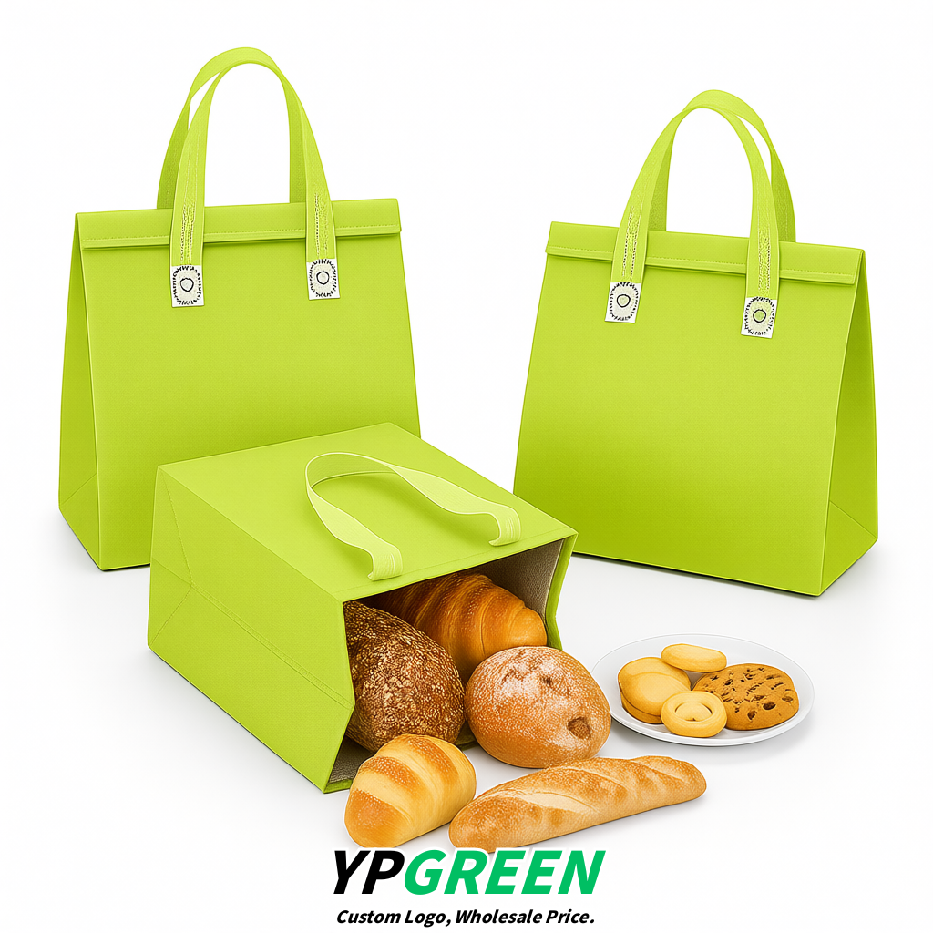 Lime Green 4-Cup insulated take away bags wholesale 9.5 x 9.5 x 6 inches for Hot & Cold Drink Delivery