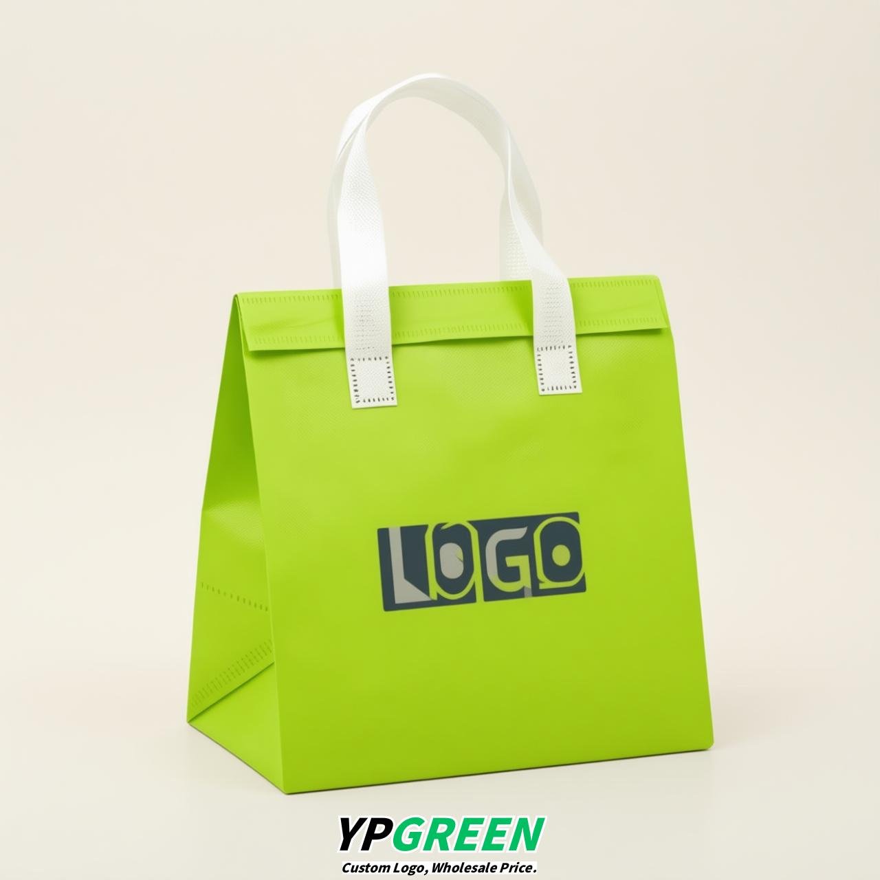 Lime Green 4-Cup insulated take away bags wholesale 9.5 x 9.5 x 6 inches for Hot & Cold Drink Delivery