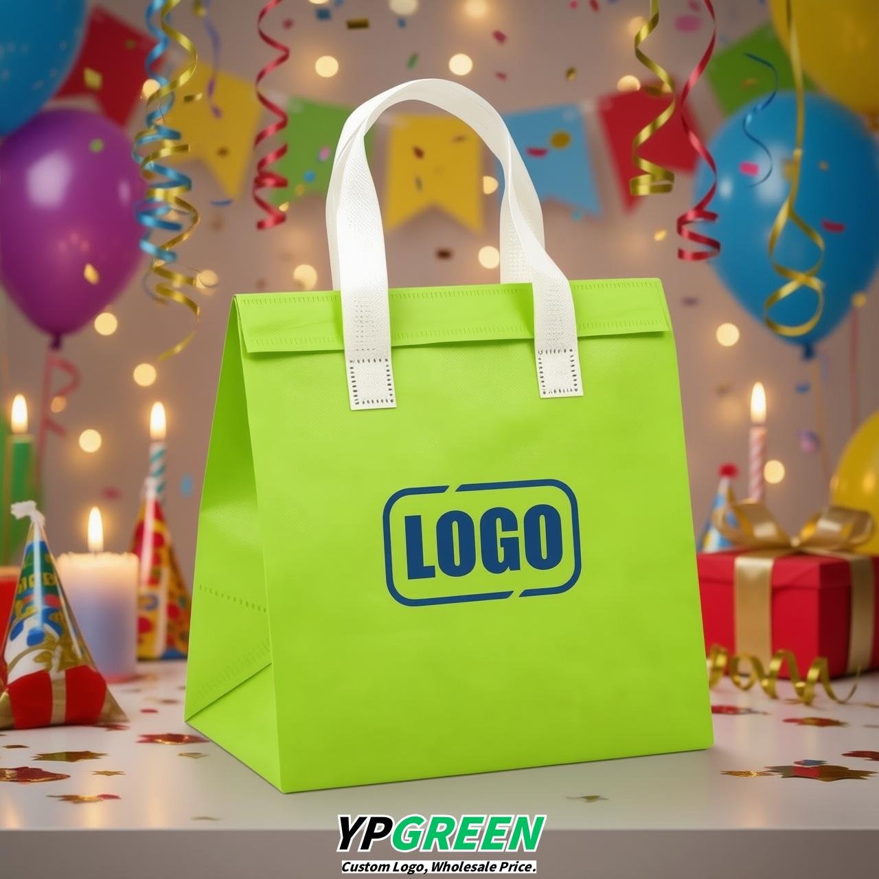 Lime Green 4-Cup insulated take away bags wholesale 9.5 x 9.5 x 6 inches for Hot & Cold Drink Delivery
