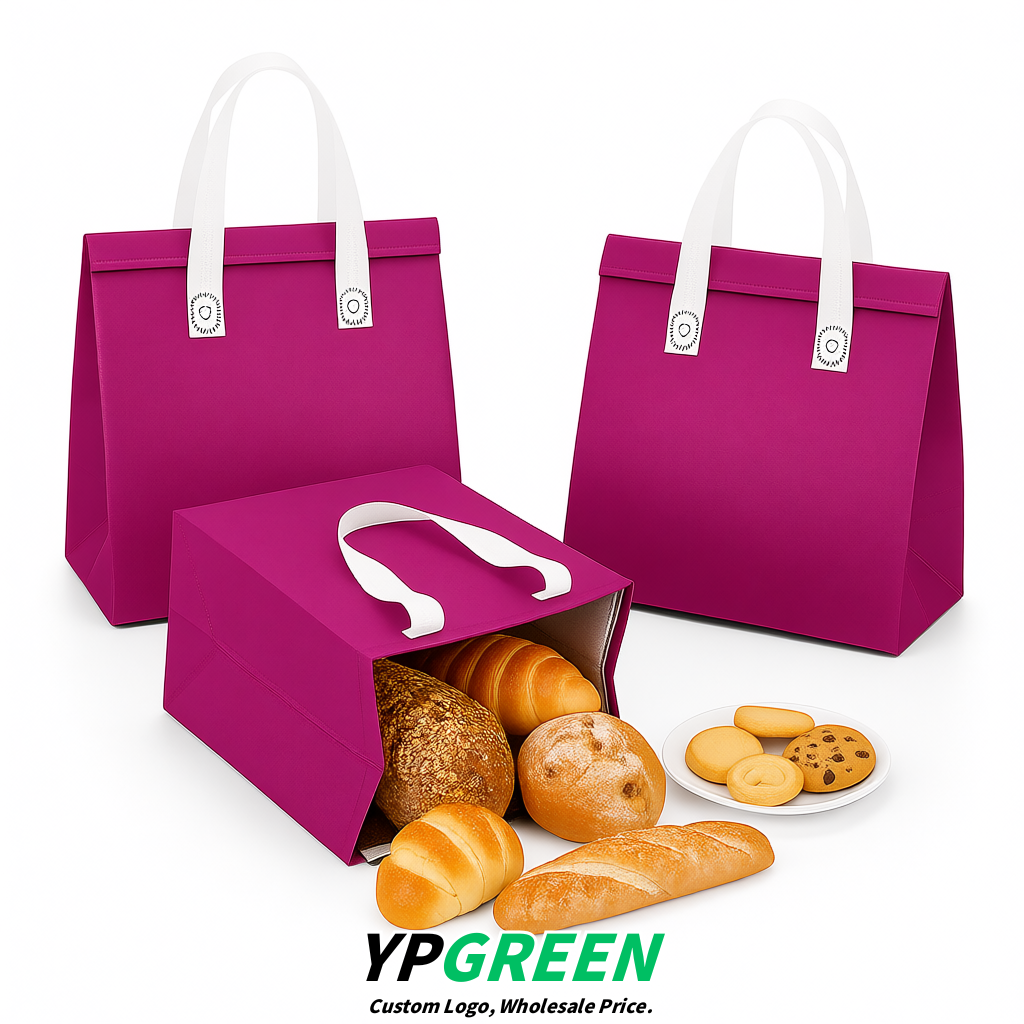 Magenta 4-Cup insulated take away bags wholesale 9.5 x 9.5 x 6 inches for Hot & Cold Drink Delivery