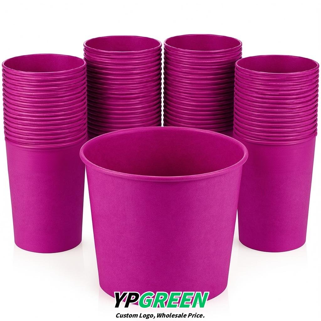 Magenta 85 oz Paper Buckets 6.9x5.7x6.3 Inches Cardboard Food Container