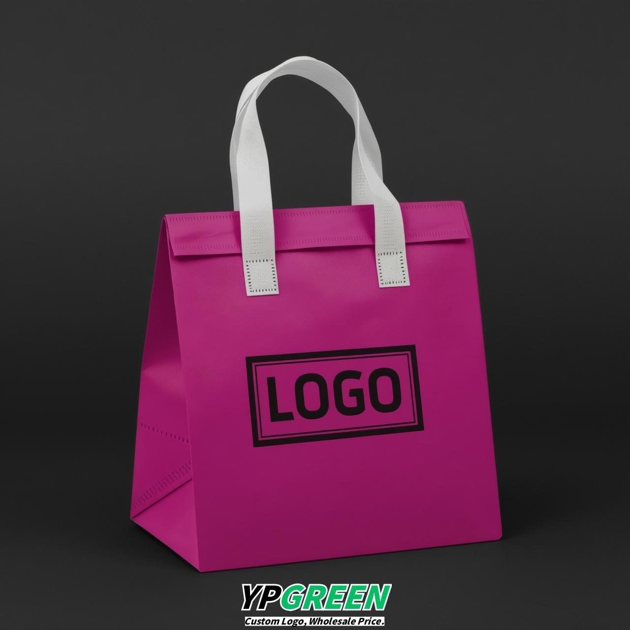 Magenta 4-Cup insulated take away bags wholesale 9.5 x 9.5 x 6 inches for Hot & Cold Drink Delivery
