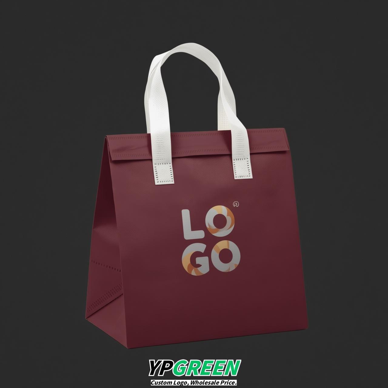 Maroon 4-Cup insulated take away bags wholesale 9.5 x 9.5 x 6 inches for Hot & Cold Drink Delivery