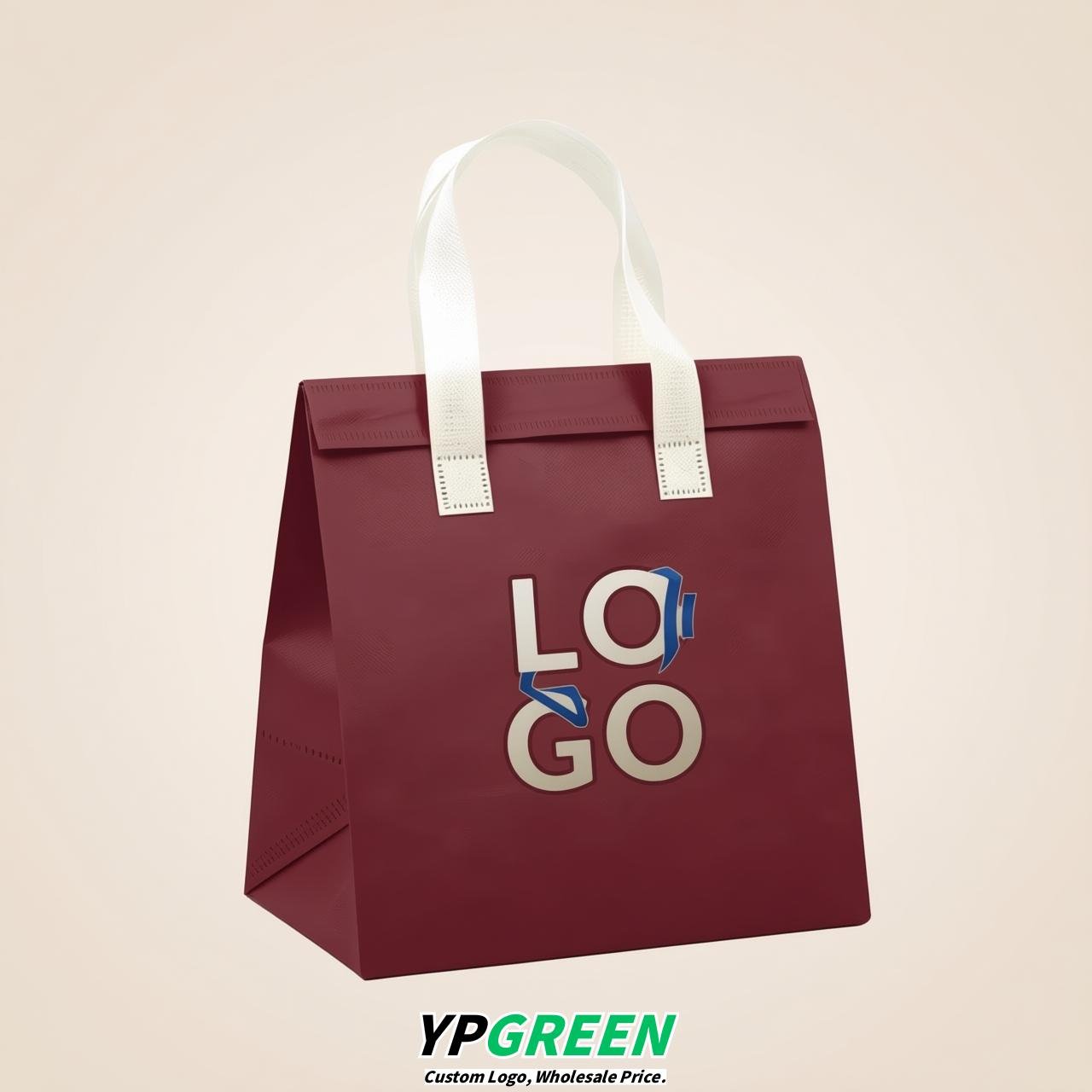 Maroon 4-Cup insulated take away bags wholesale 9.5 x 9.5 x 6 inches for Hot & Cold Drink Delivery
