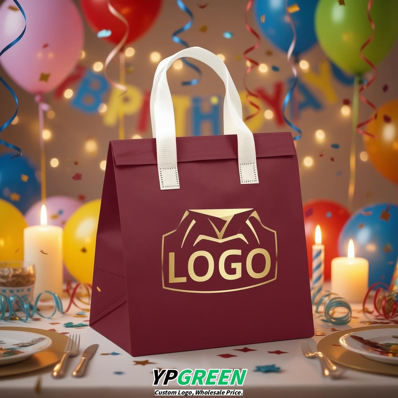 Maroon 4-Cup insulated take away bags wholesale 9.5 x 9.5 x 6 inches for Hot & Cold Drink Delivery