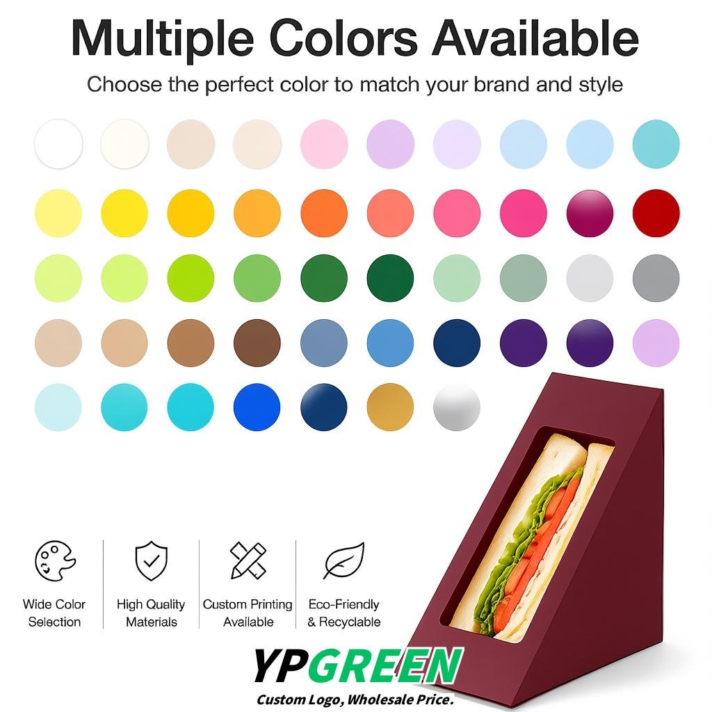 Maroon Triangle Paper Sandwich Boxes with Window 4.7x4.7x2.6 Inch - Factory Direct Maroon Triangle Paper Sandwich Boxes with Window 4.7x4.7x2.6 Inch - Factory Direct