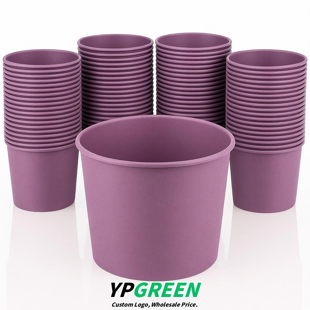 Mauve 85 oz Paper Buckets 6.9x5.7x6.3 Inches Cardboard Food Container