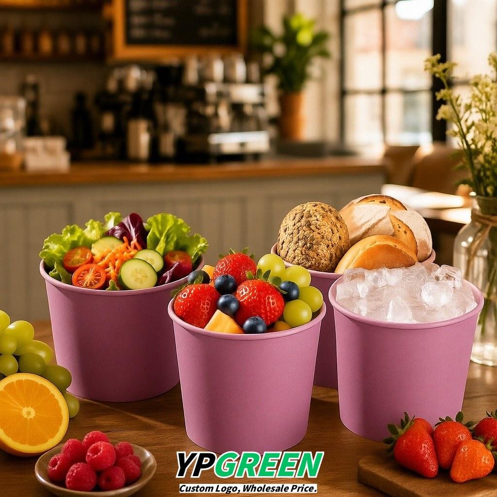 Mauve 85 oz Paper Buckets 6.9x5.7x6.3 Inches Cardboard Food Container