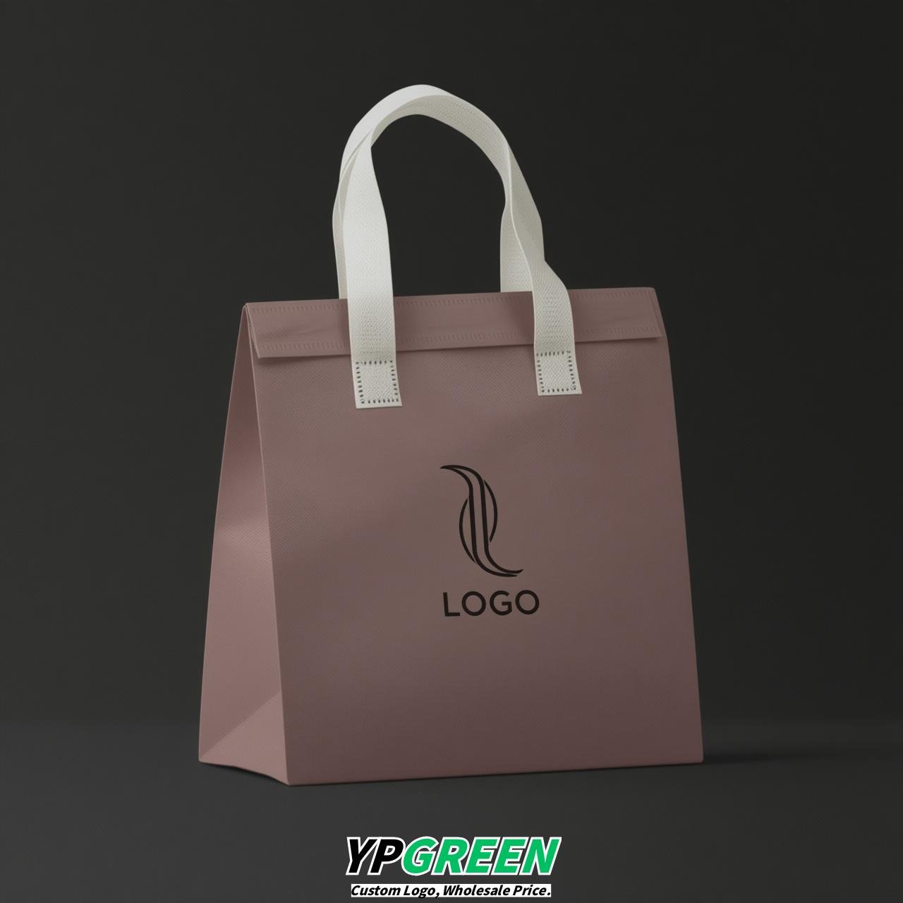 Mauve 4-Cup insulated take away bags wholesale 9.5 x 9.5 x 6 inches for Hot & Cold Drink Delivery