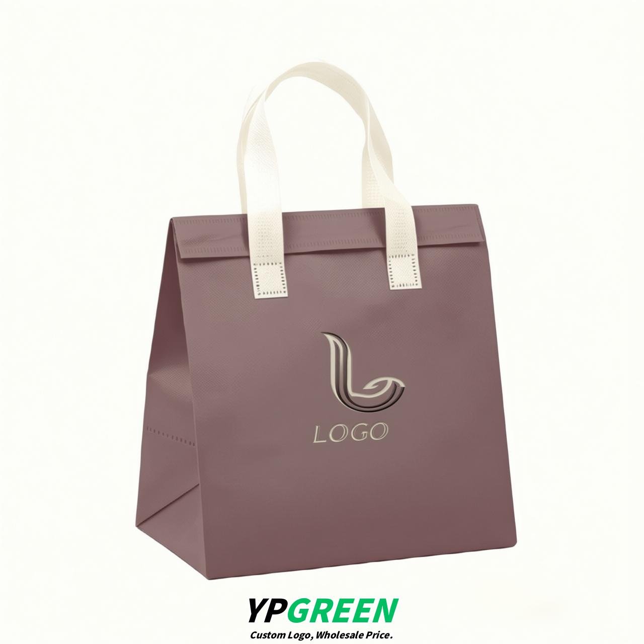 Mauve 4-Cup insulated take away bags wholesale 9.5 x 9.5 x 6 inches for Hot & Cold Drink Delivery