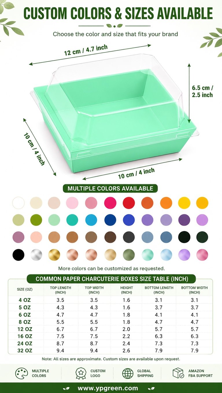 Mint Green Charcuterie Boxes with Clear Lids - 4 inches & 5 inches Disposable Paper Square Food Containers Mint Green Charcuterie Boxes with Clear Lids - 4 inches & 5 inches Disposable Paper Square Food Containers
