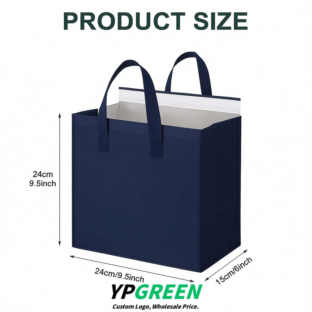 Navy Blue 4-Cup insulated take away bags wholesale 9.5 x 9.5 x 6 inches for Hot & Cold Drink Delivery