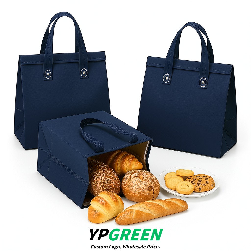 Navy Blue 4-Cup insulated take away bags wholesale 9.5 x 9.5 x 6 inches for Hot & Cold Drink Delivery