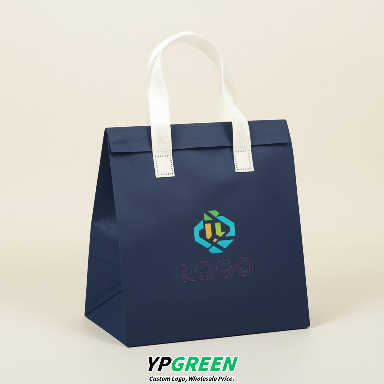 Navy Blue 4-Cup insulated take away bags wholesale 9.5 x 9.5 x 6 inches for Hot & Cold Drink Delivery