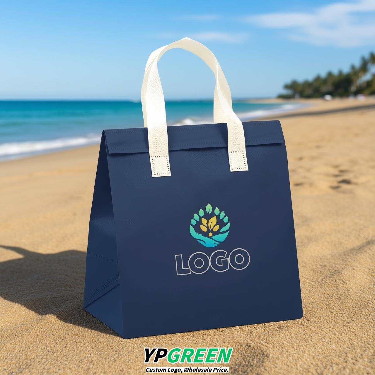 Navy Blue 4-Cup insulated take away bags wholesale 9.5 x 9.5 x 6 inches for Hot & Cold Drink Delivery