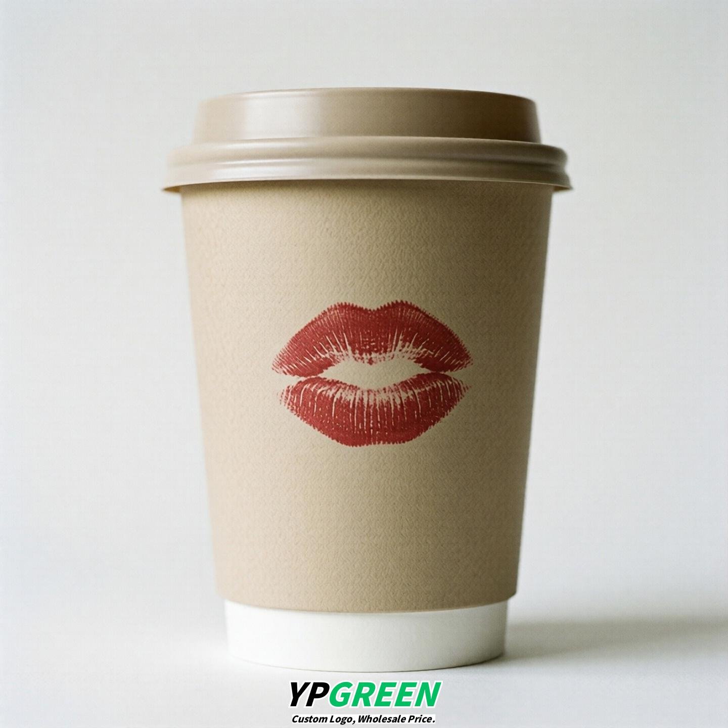 Oatmeal Paper Cups with Lips Print 10oz/12oz/16oz/20oz/22oz