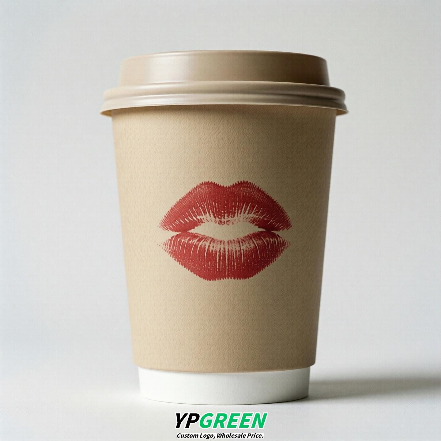 Oatmeal Paper Cups with Lips Print 10oz/12oz/16oz/20oz/22oz