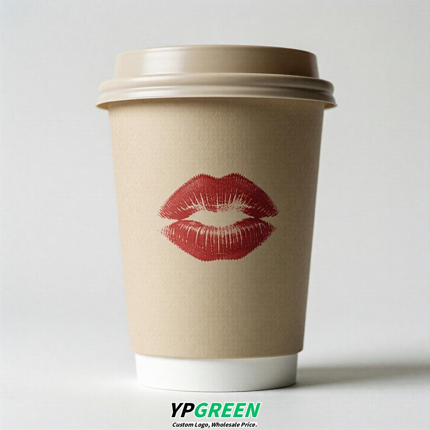 Oatmeal Paper Cups with Lips Print 10oz/12oz/16oz/20oz/22oz