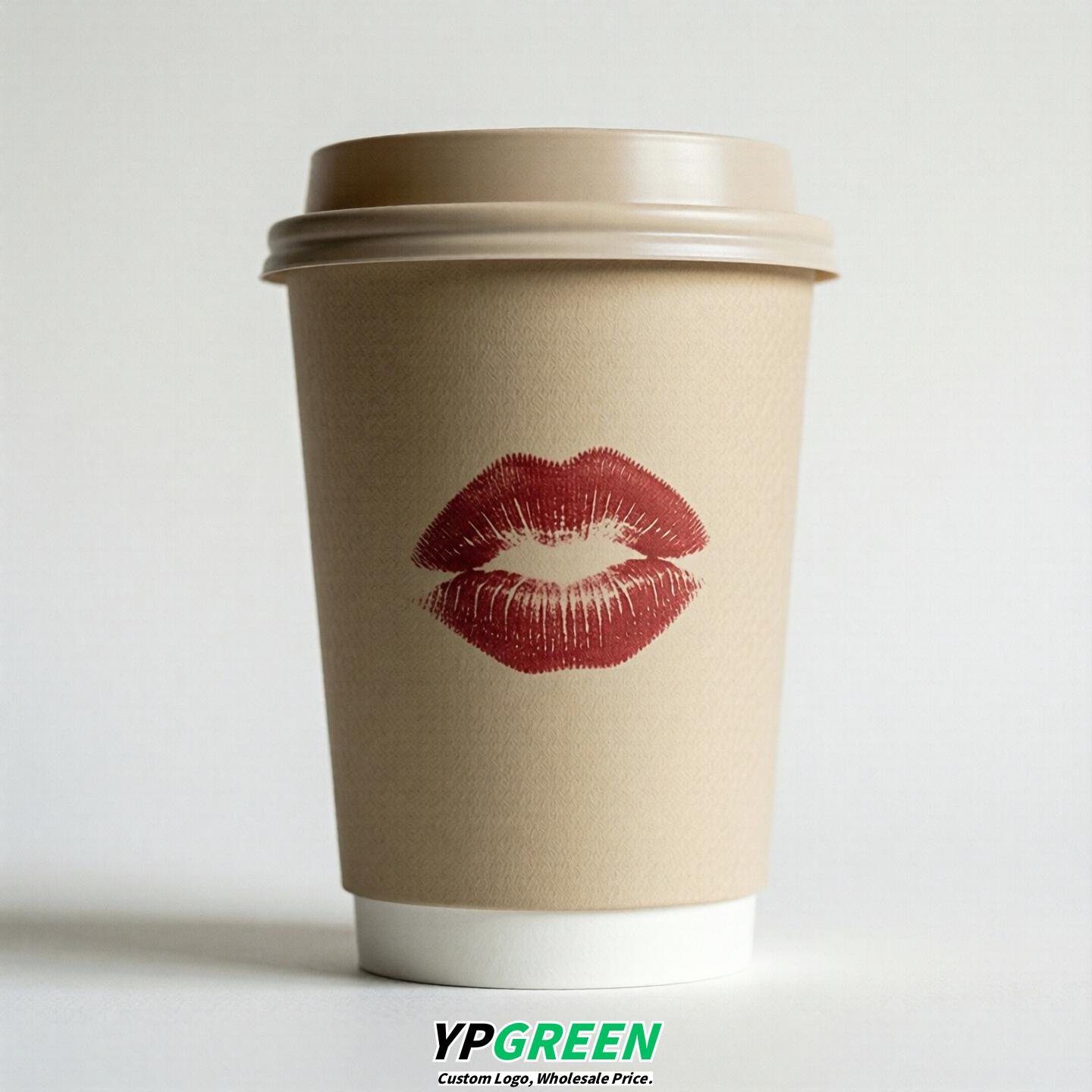 Oatmeal Paper Cups with Lips Print 10oz/12oz/16oz/20oz/22oz