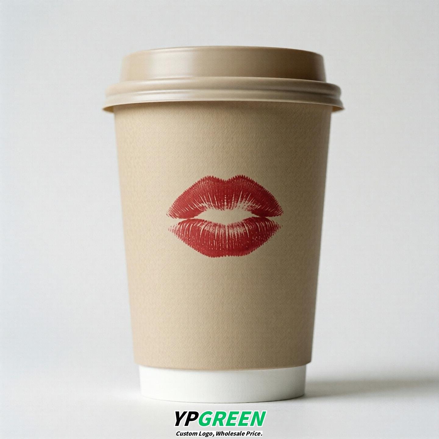 Oatmeal Paper Cups with Lips Print 10oz/12oz/16oz/20oz/22oz