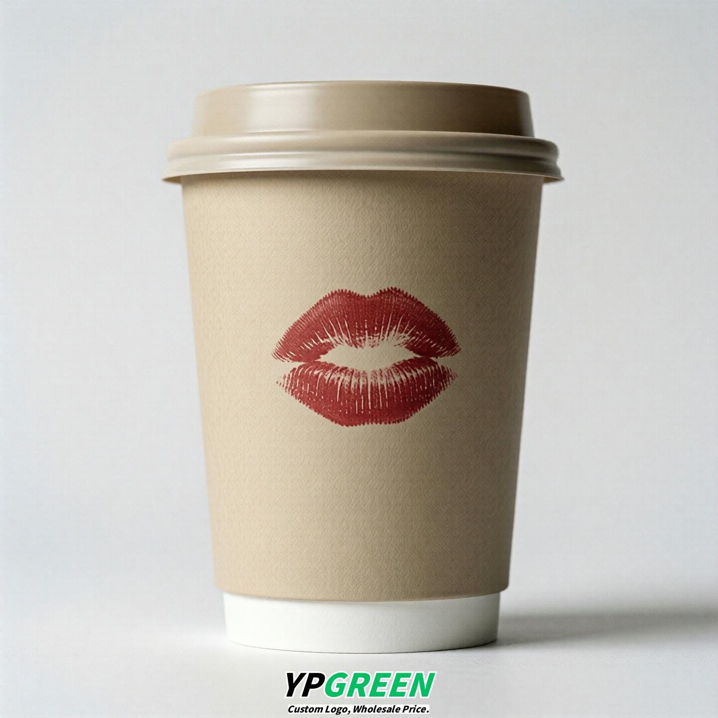 Oatmeal Paper Cups with Lips Print 10oz/12oz/16oz/20oz/22oz