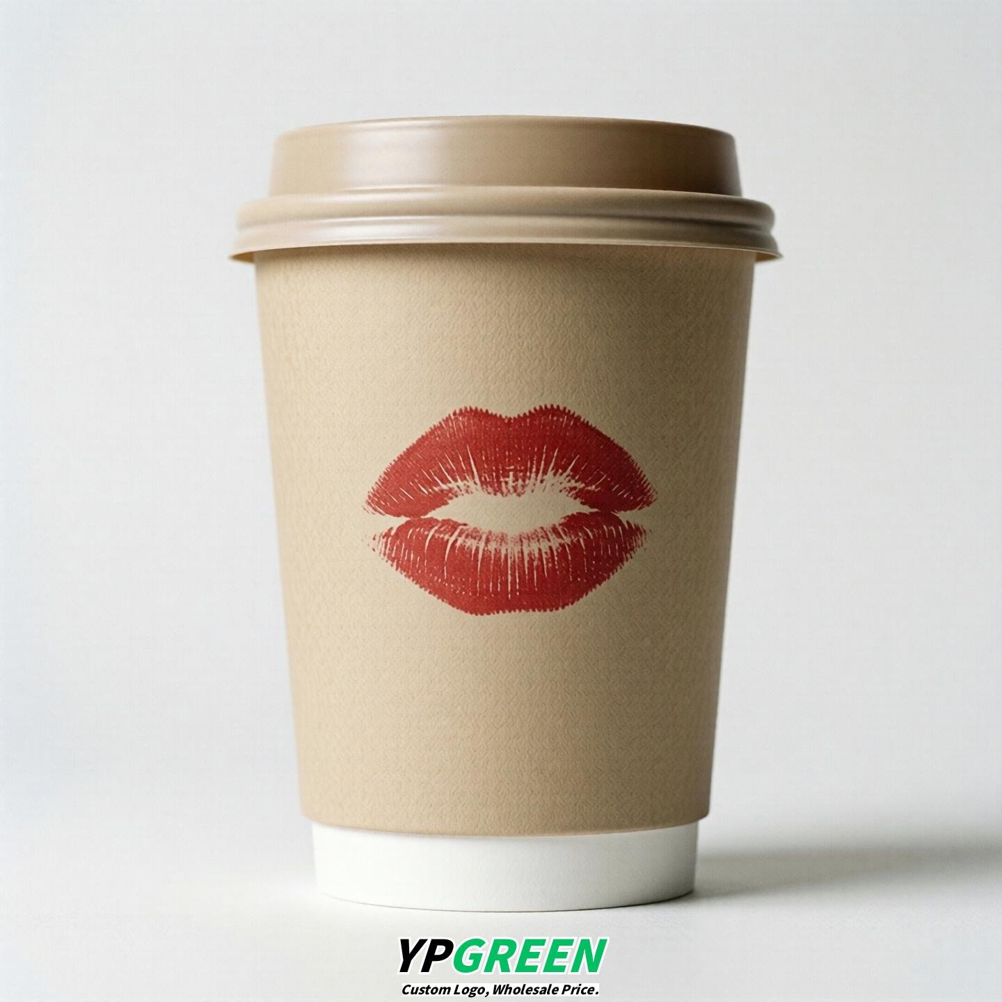 Oatmeal Paper Cups with Lips Print 10oz/12oz/16oz/20oz/22oz