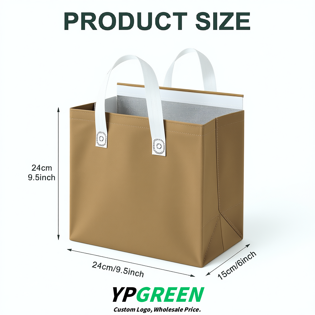 Ochre 4-Cup insulated take away bags wholesale 9.5 x 9.5 x 6 inches for Hot & Cold Drink Delivery