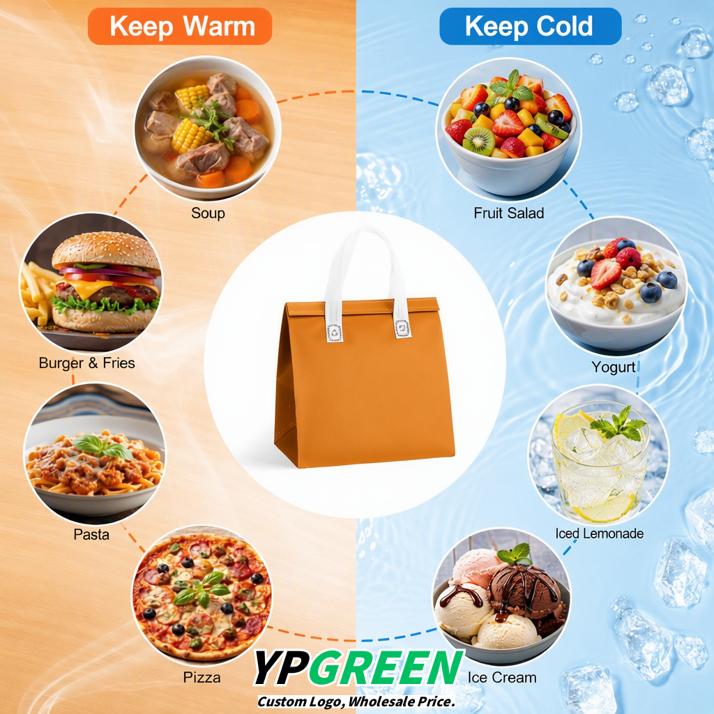 Ochre 4-Cup insulated take away bags wholesale 9.5 x 9.5 x 6 inches for Hot & Cold Drink Delivery