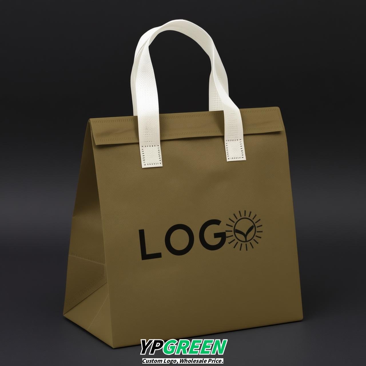Ochre 4-Cup insulated take away bags wholesale 9.5 x 9.5 x 6 inches for Hot & Cold Drink Delivery