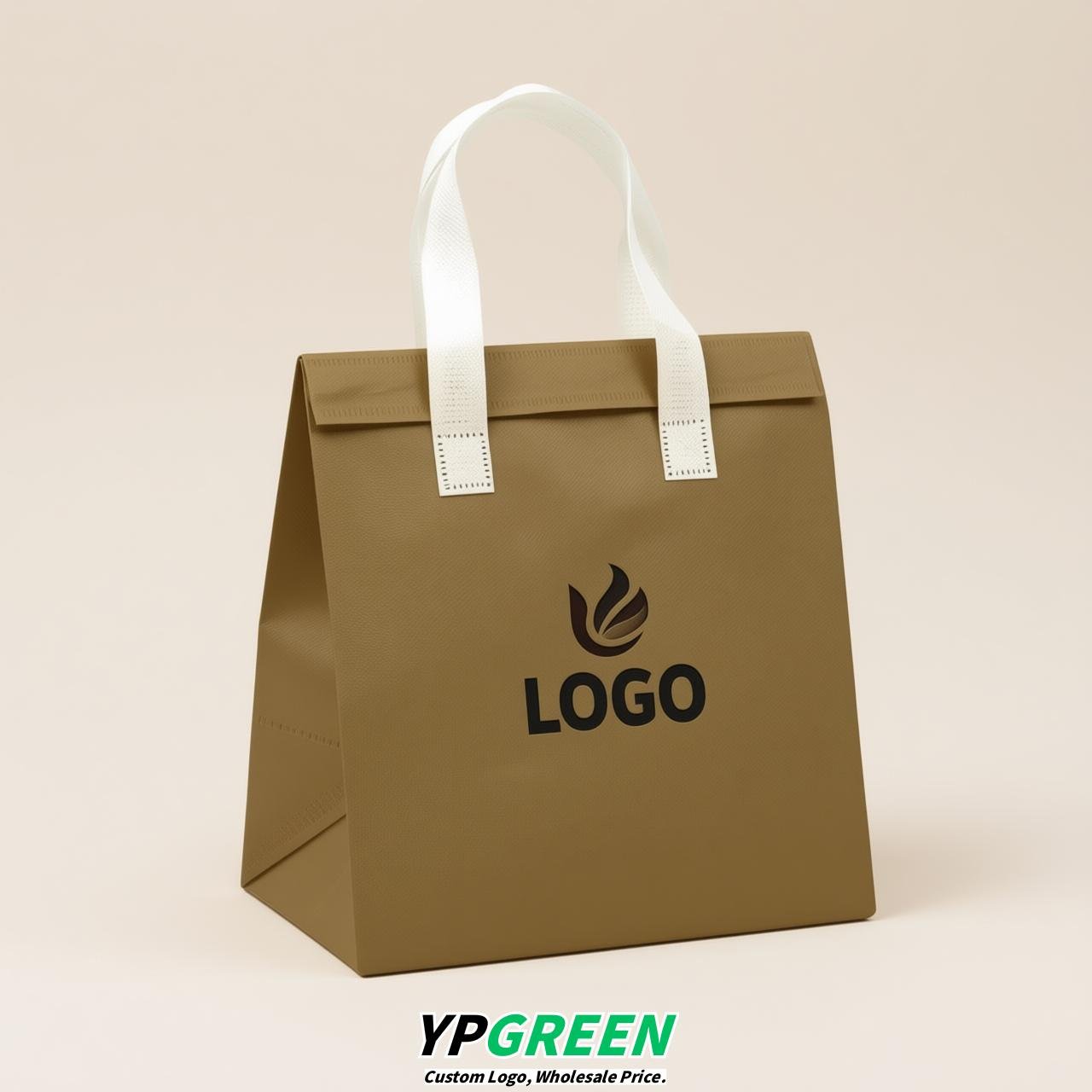 Ochre 4-Cup insulated take away bags wholesale 9.5 x 9.5 x 6 inches for Hot & Cold Drink Delivery