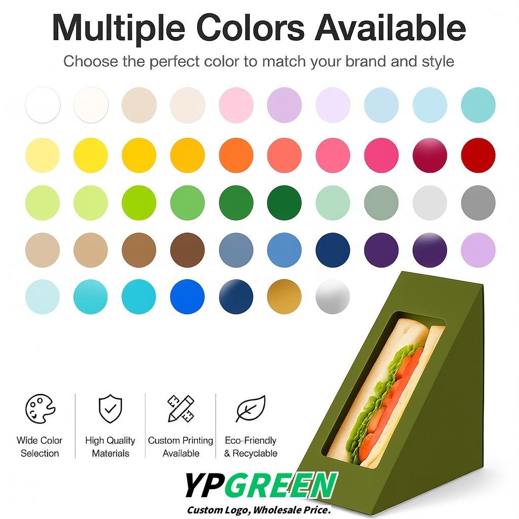 Olive Green Triangle Paper Sandwich Boxes with Window 4.7x4.7x2.6 Inch - Factory Direct Olive Green Triangle Paper Sandwich Boxes with Window 4.7x4.7x2.6 Inch - Factory Direct